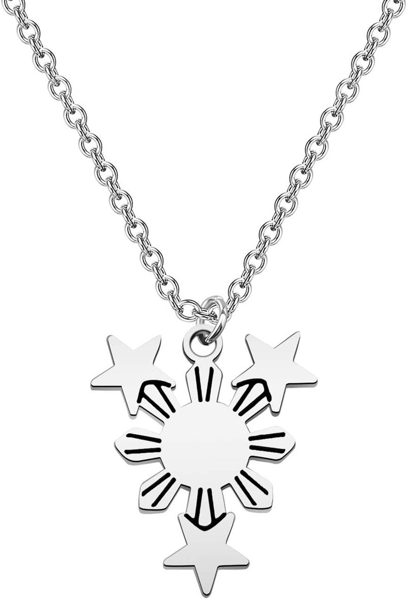 MYOSPARK Philippines Sun Necklace - Star Necklace Philippine Pride Jewelry Gift For Filipino - Image 1
